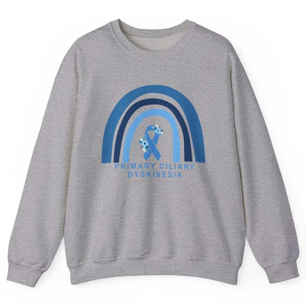 Primary Ciliary Dyskinesia Blue Rainbow Respiratory Diseases Unisex Crewneck Sweatshirt
