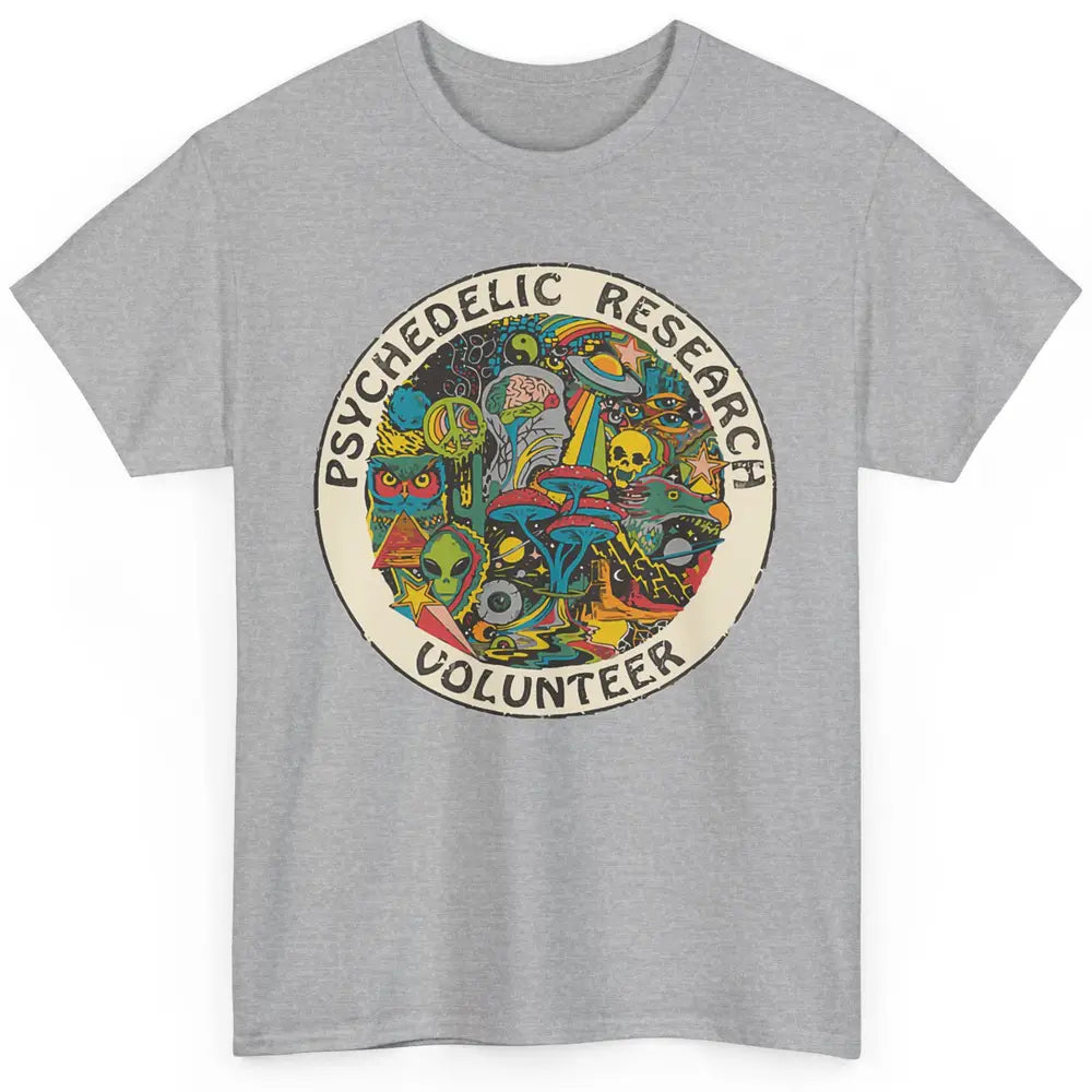 Retro Design Research Volunteer Psychedelic Mushroom Vintage Classic Unisex T-Shirt