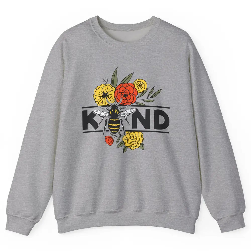 Retro Be Kind Leopard Rainbow Boho Love Mental Health Matter Unisex Crewneck Sweatshirt