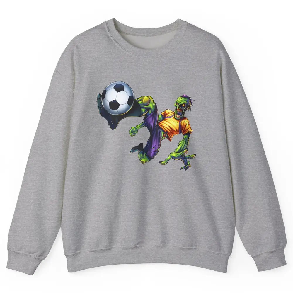 Zombie Soccer Striker Halloween Soccer Player Costume Gift Unisex Crewneck Sweatshirt