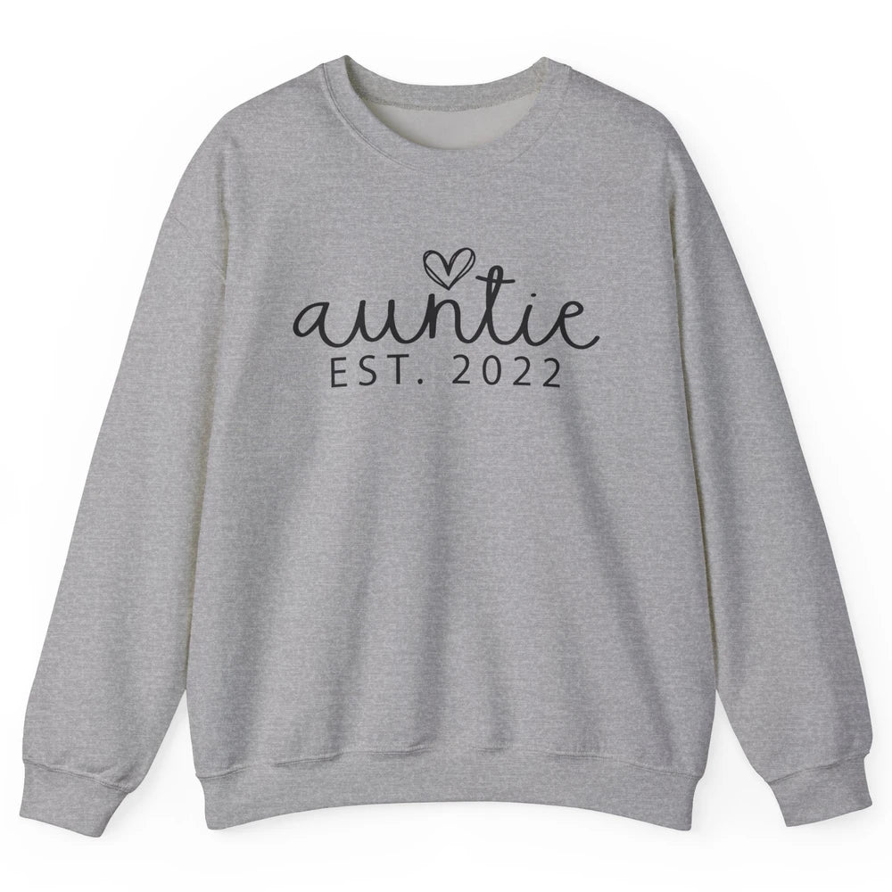 Promoted To Auntie Est 2022 Auntie Sister Pregnancy Reveal Unisex Crewneck Sweatshirt