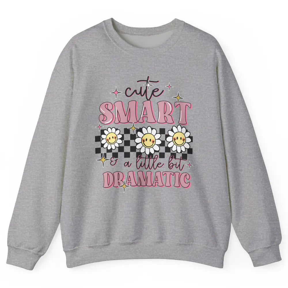Retro Groovy Cute Smart & A Little Bit Dramatic Cute Girl Unisex Crewneck Sweatshirt