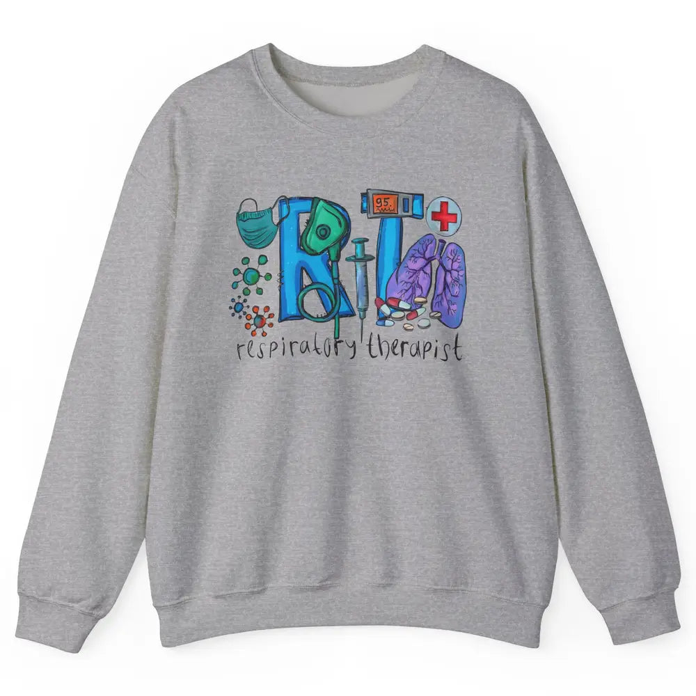Respiratory Therapist Western Respiratory Therapy Hand Drawn Unisex Crewneck Sweatshirt