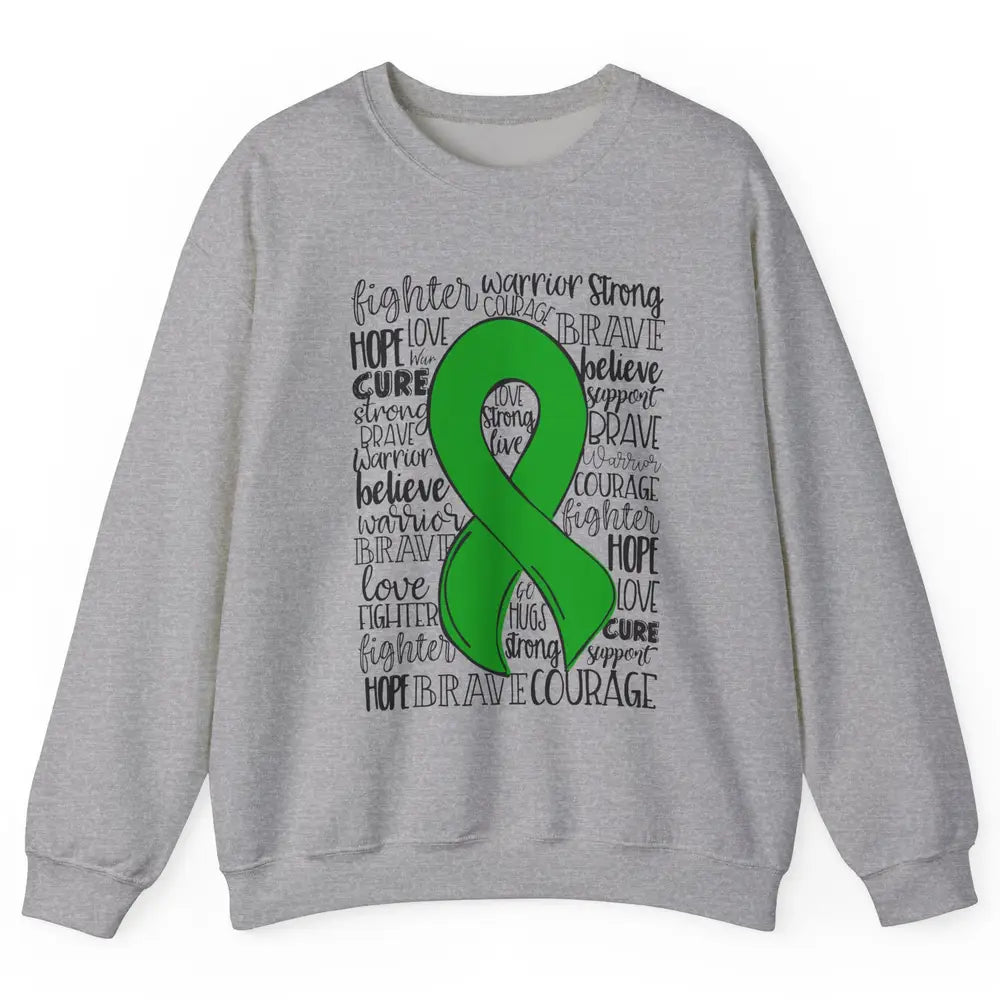 PANS/PANDAS Awareness Floral Green Ribbon Hope Love Cure Unisex Crewneck Sweatshirt