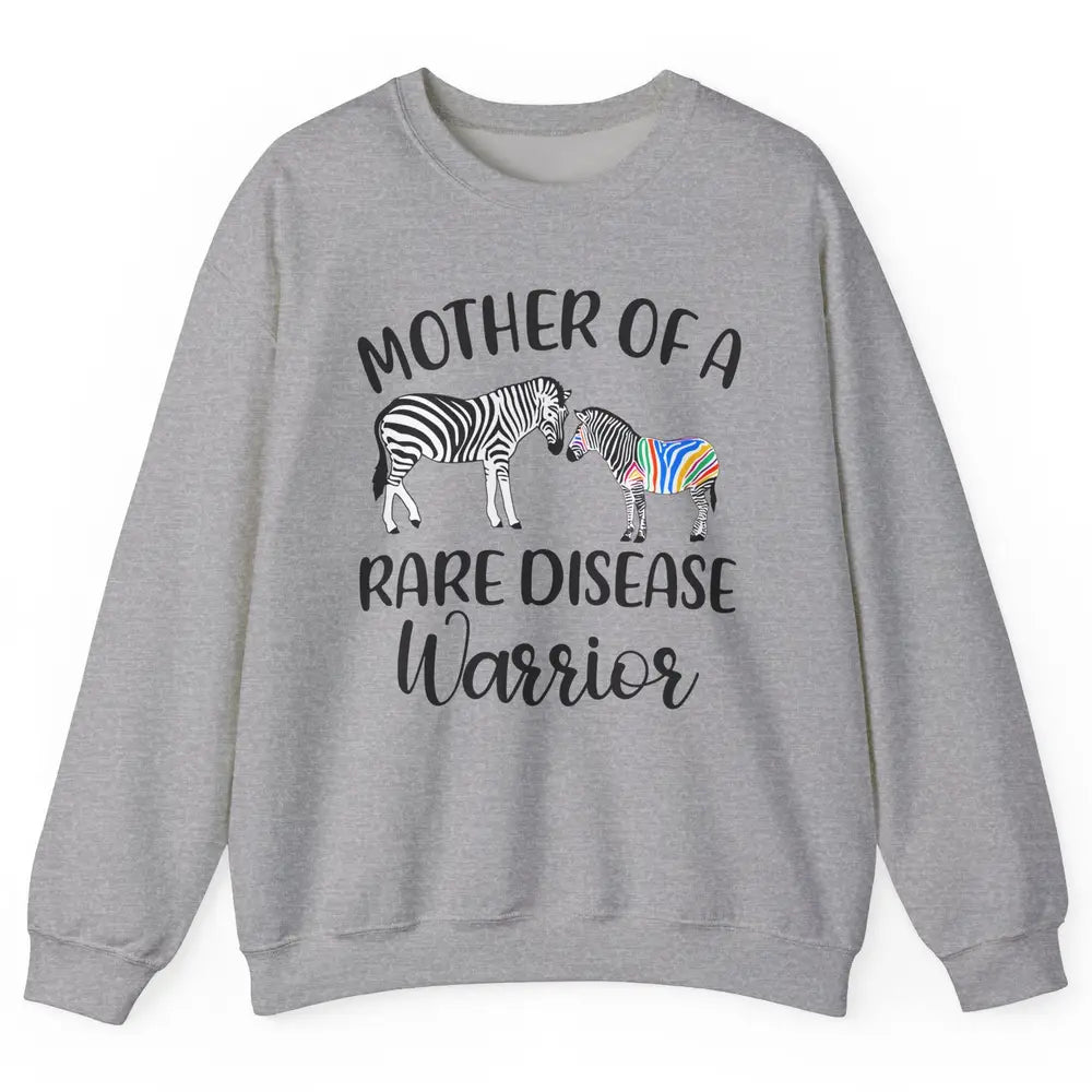 Mother Of A Rare Disease Warrior Zebra Rare Disease Mom Unisex Crewneck Sweatshirt