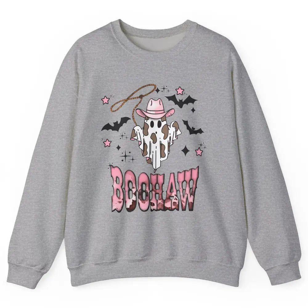 Retro Cowboy Ghost Boohaw Boot Scooting Western Halloween Unisex Crewneck Sweatshirt