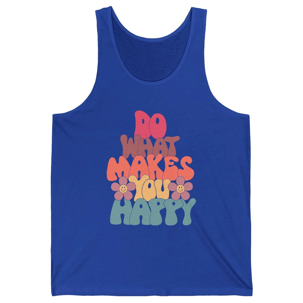 Retro Do What Makes You Happy Smiling Face Peace Lovers Unisex Jersey Tank