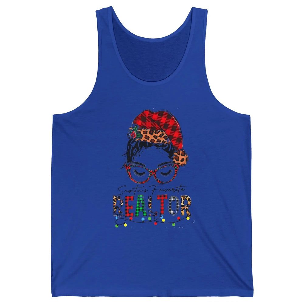 Merry Christmas Xmas Santa Messy Hair Realtor Real Estate Unisex Jersey Tank
