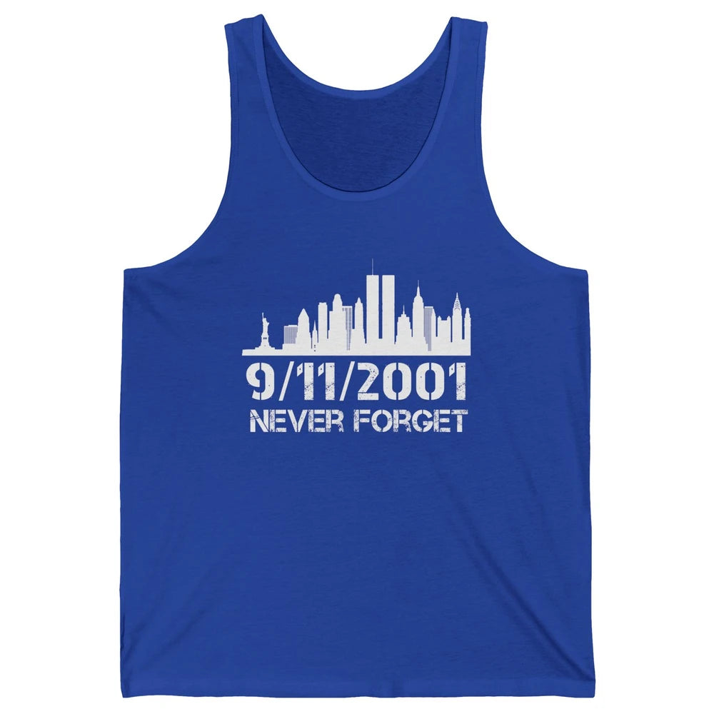 Never Forget 9/11 20th Anniversary Patriot Memorial Day Unisex Jersey Tank