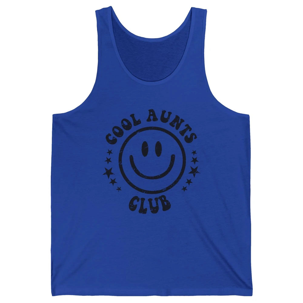 Retro Cool Aunts Club Funny Smiling Face Auntie Sister Gift Unisex Jersey Tank