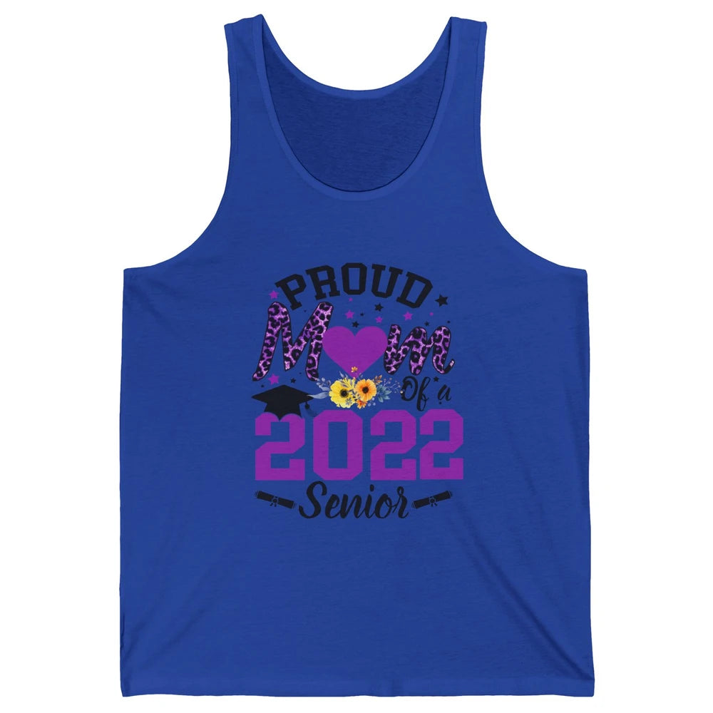 Proud Mom of a 2022 Senior Leopard Cool Graduates Mom Unisex Jersey Tank