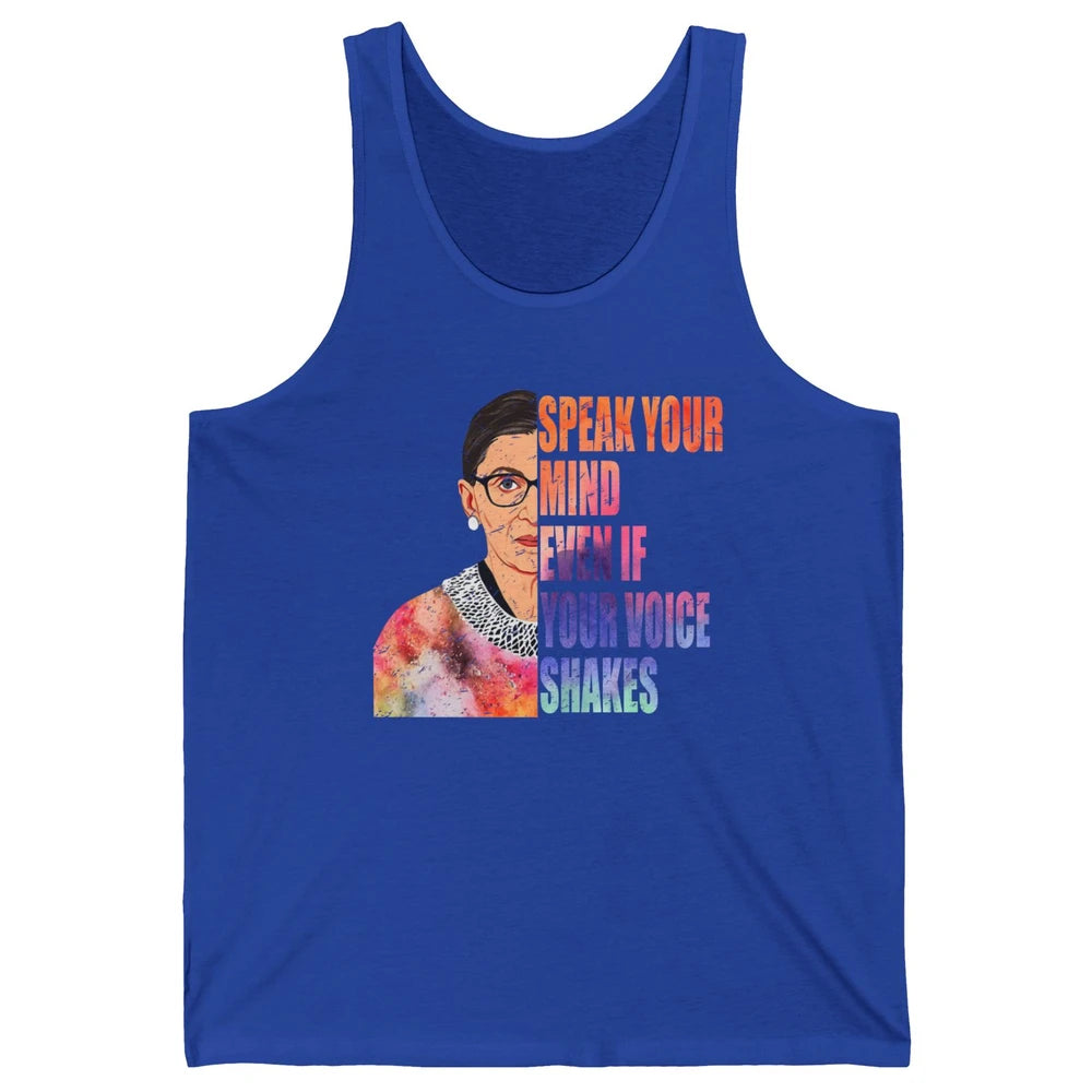 Retro Notorious RBG Speak Your Mind Even If Your Voice Shake Unisex Jersey Tank