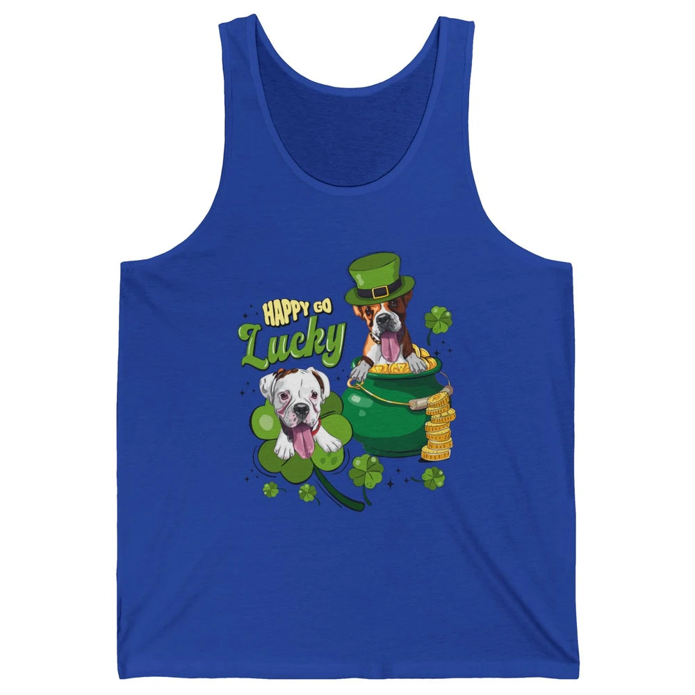 Happy Go Lucky Boxer St Patrick's Day Lucky Boxer Dog Irish Unisex Jersey Tank