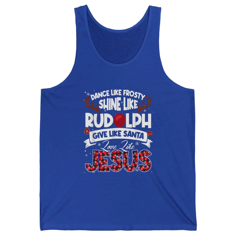 Merry Christmas Santa Frosty Rudolph Jesus Xmas God Reindeer Unisex Jersey Tank