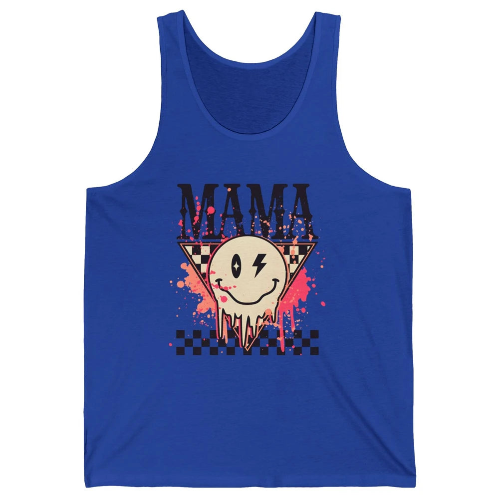 Retro Mama Lightning Bolt Smiling Face Western Mothers Day Unisex Jersey Tank