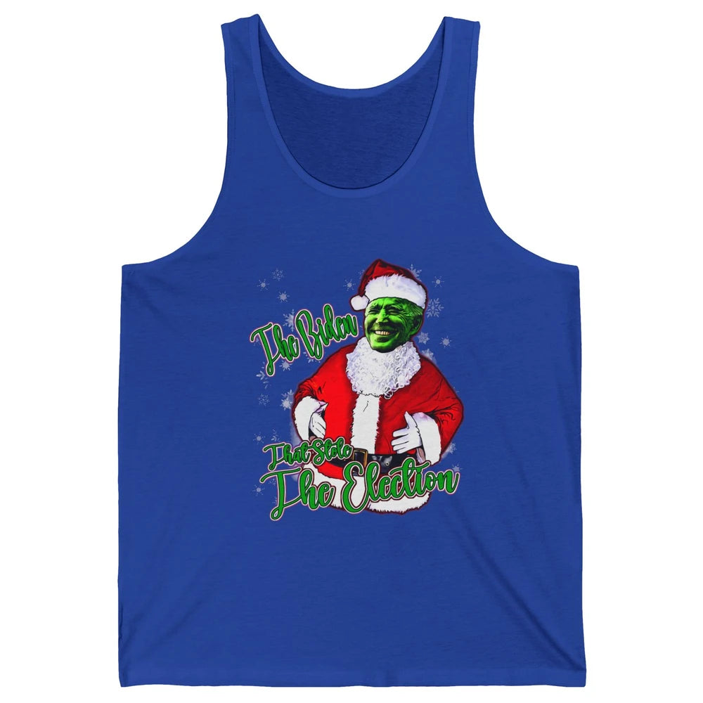 Funny Biden Stole The Election Anti Biden Liberals Christmas Unisex Jersey Tank