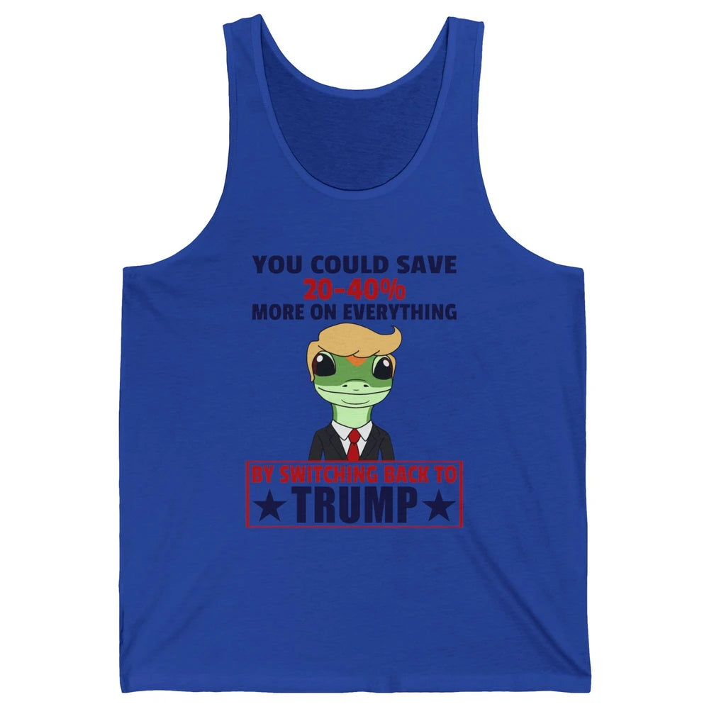 Funny Trump Gecko Switch Back To Trump Save More Republican Unisex Jersey Tank