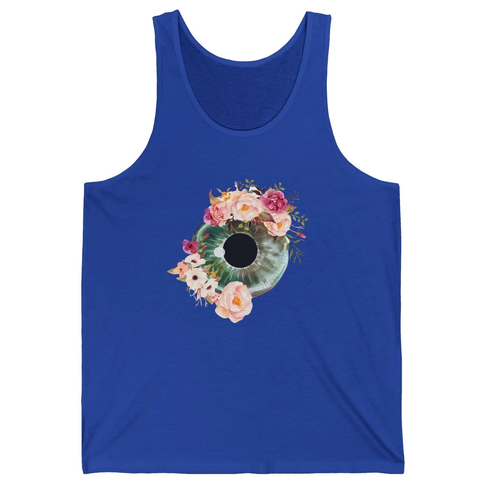 Floral Eyeball Optometrist Eye Anatomy Ophthalmology Tech Unisex Jersey Tank