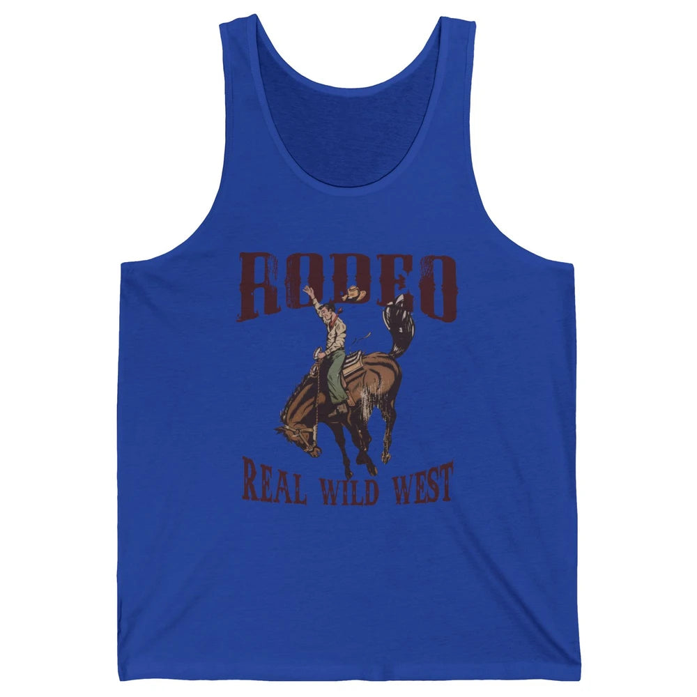 Retro Cowboy Hold Your Horses Real Wild West Country Cowgirl Unisex Jersey Tank