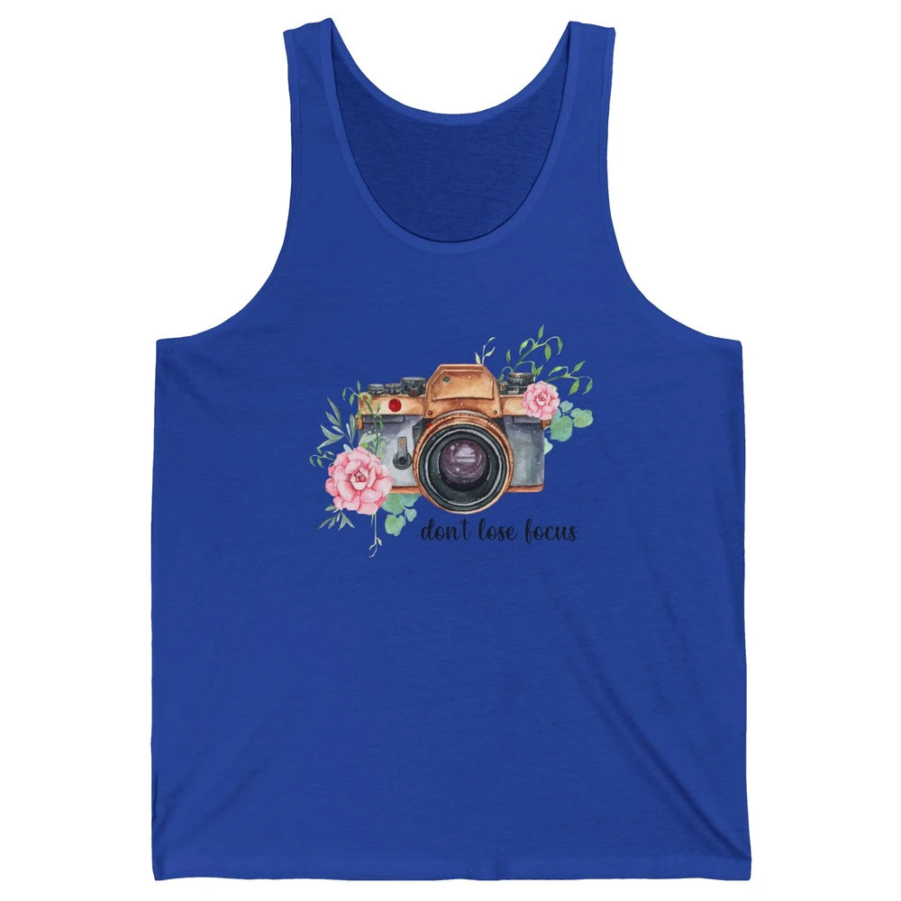 Photography Boho Camera Don't Lose Focus Photographer Unisex Jersey Tank