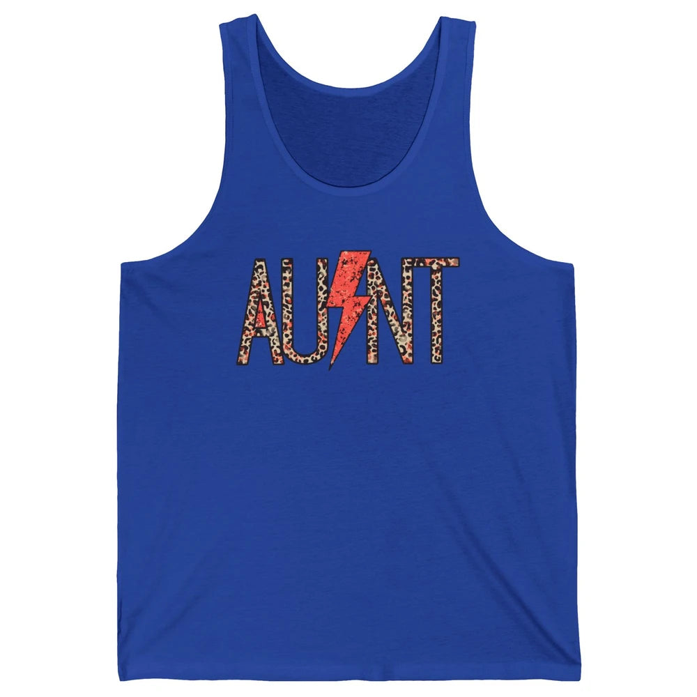 Retro Leopard Aunt Lightning Bolt Western Country Auntie Unisex Jersey Tank