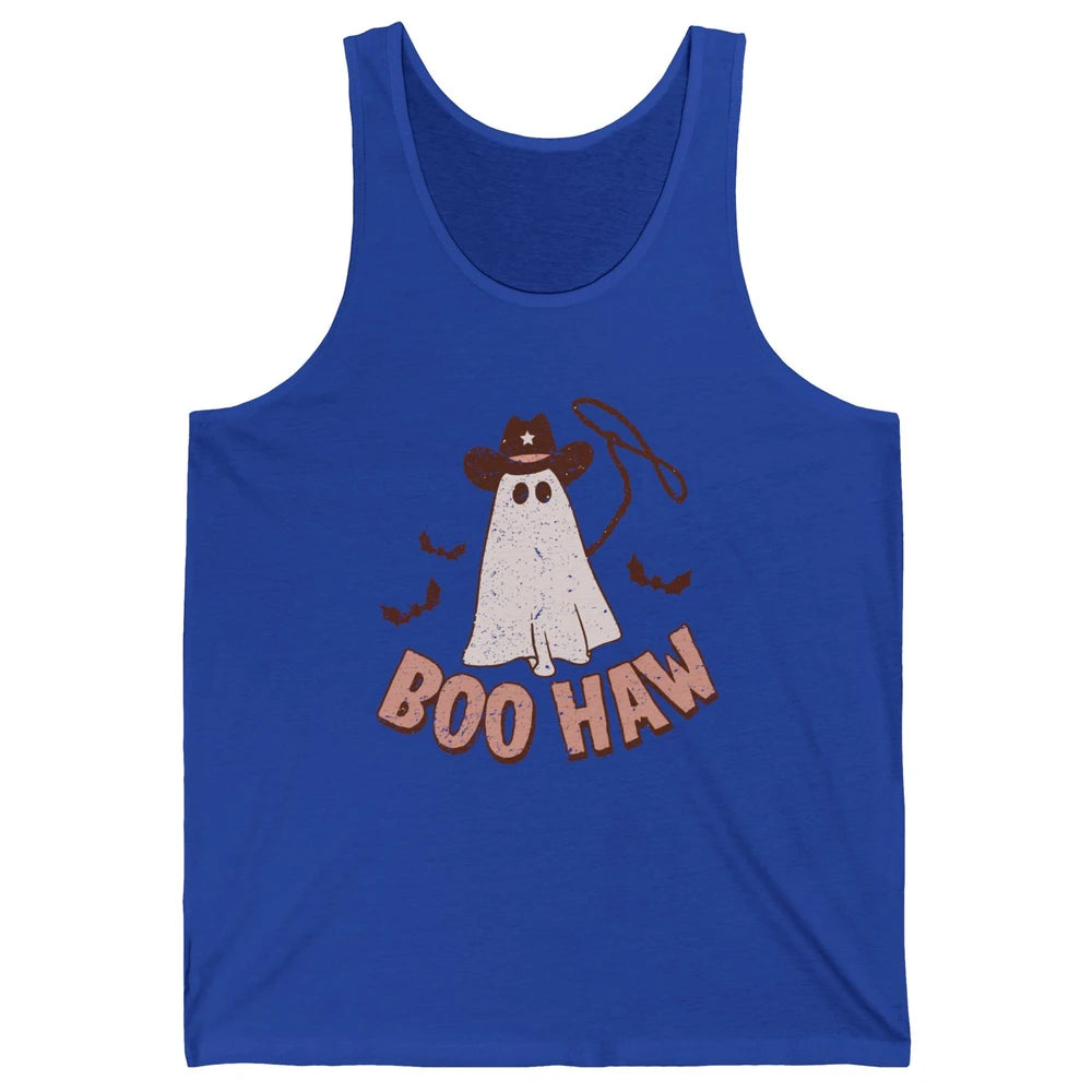 Retro Cowboo Boo Haw Ghost Fall Spooky Season Western Cowboy Unisex Jersey Tank