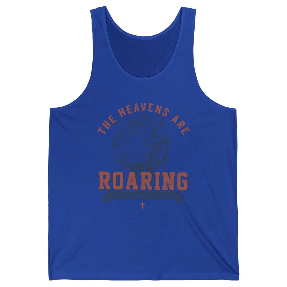 Lion Lightning Bolt Heavens Are Roaring Christian Catholic Unisex Jersey Tank