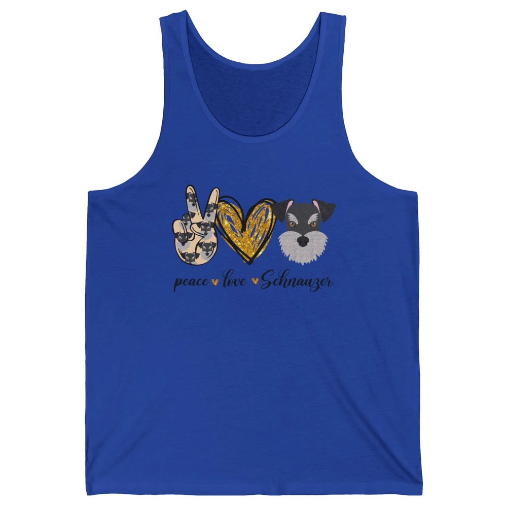 Peace Love Schnauzer Dog Lover Schnauzer Dad Mom Gift Unisex Jersey Tank