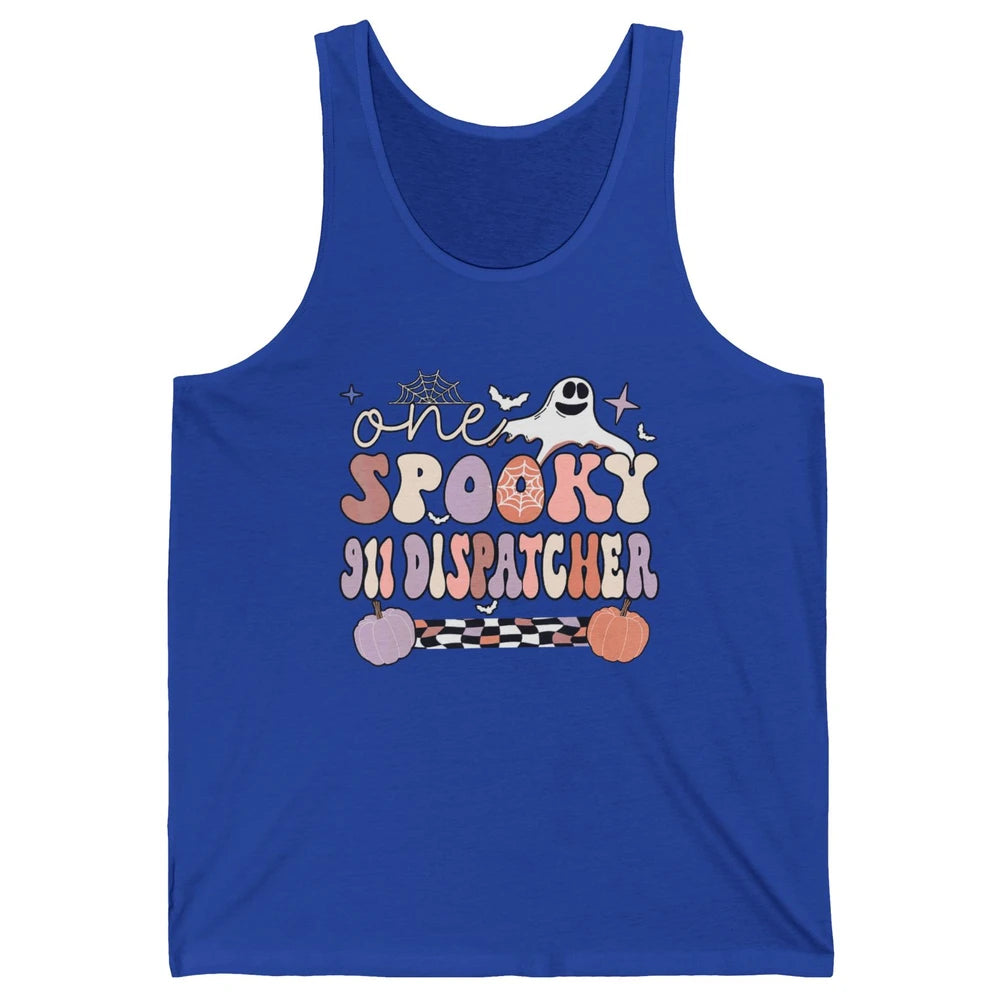 One Spooky Dispatcher 911 Life Operator Pumpkin Halloween Unisex Jersey Tank