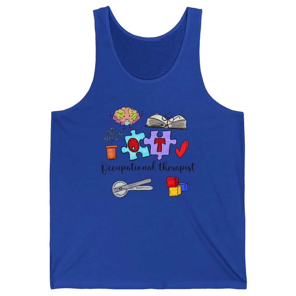 Occupational Therapist Symbols Hand Drawn OT Appreciation Unisex Jersey Tank