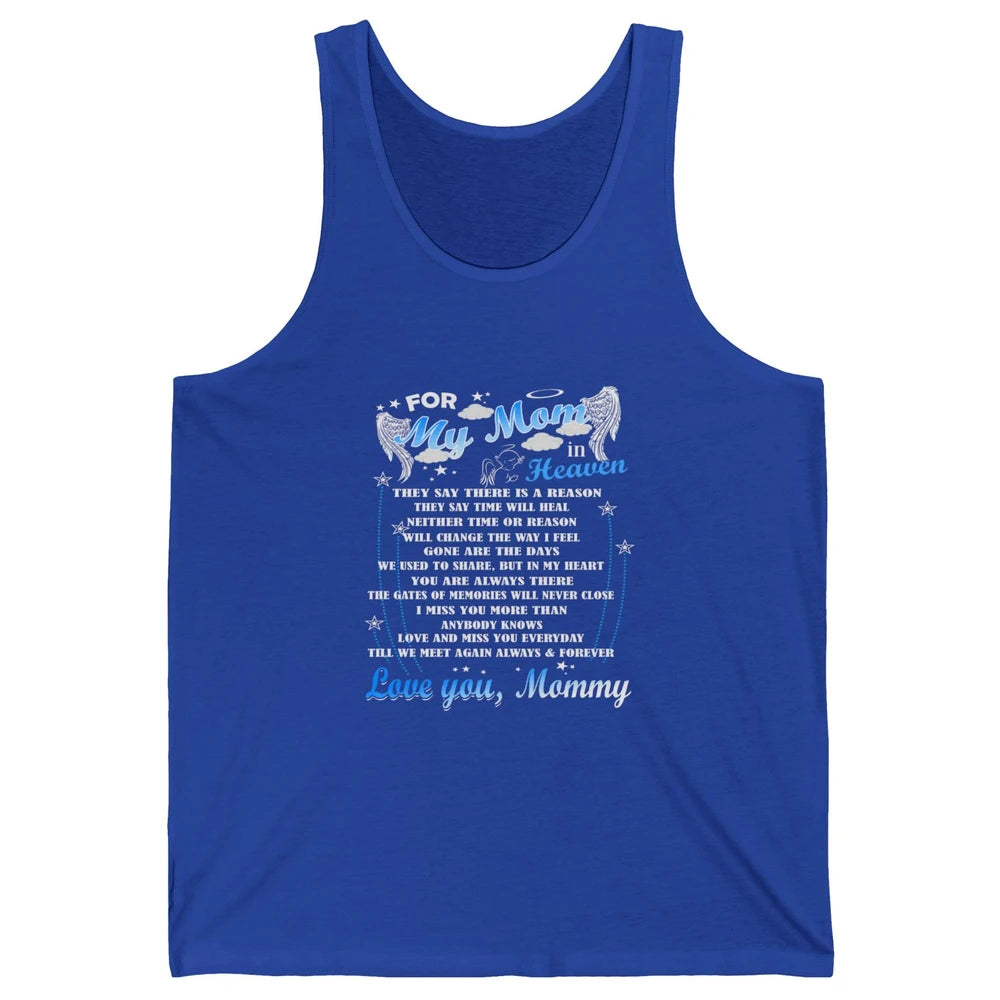 My Mom In Heaven Angel Wings Mother In Memories My Guardian Unisex Jersey Tank