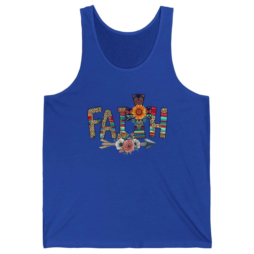 Leopard Serape Faith Religious Western Country Christian God Unisex Jersey Tank