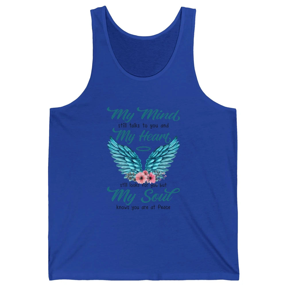 Mom Dad In Heaven My Minds Still Talks To You Memorial Gift Unisex Jersey Tank