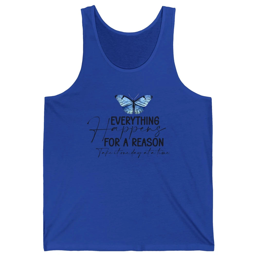 Retro Groovy Everything Happens For A Reason Inspirational Unisex Jersey Tank