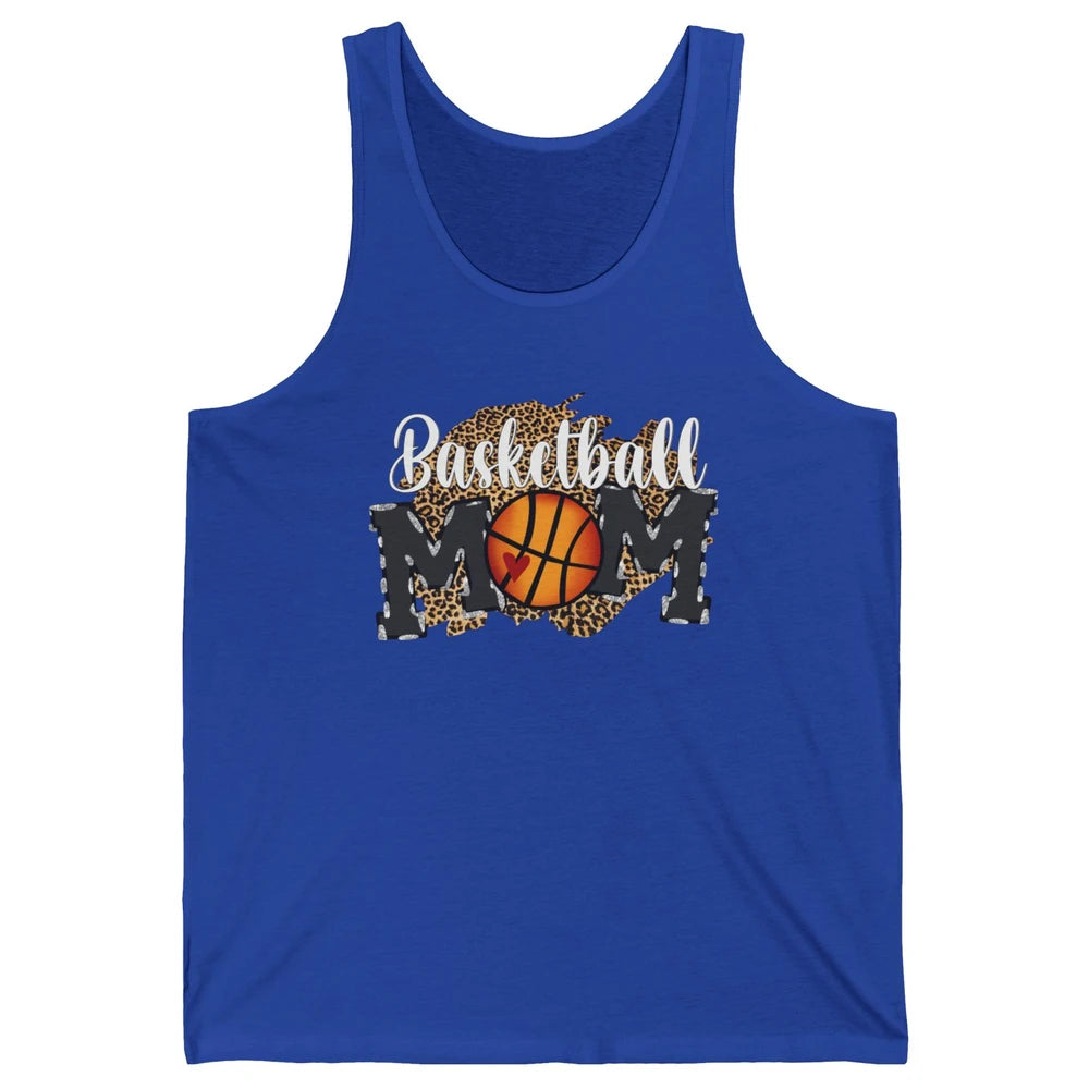 Leopard Basketball Mom Proud Basketball Players Mom Gift Unisex Jersey Tank
