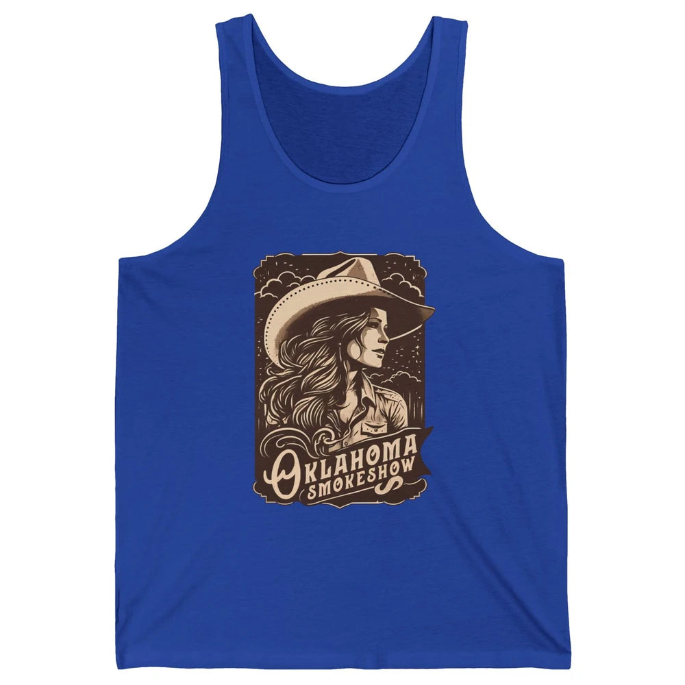 Retro Cowgirl Oklahoma Smokeshow Western Country Small Town Unisex Jersey Tank
