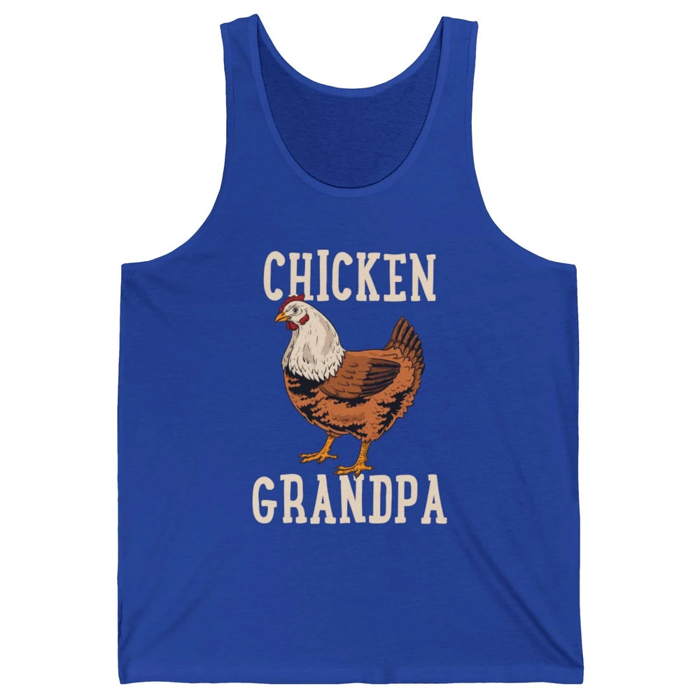 Retro Chicken Grandpa Funny Grandfather Vintage Farm Animal Unisex Jersey Tank