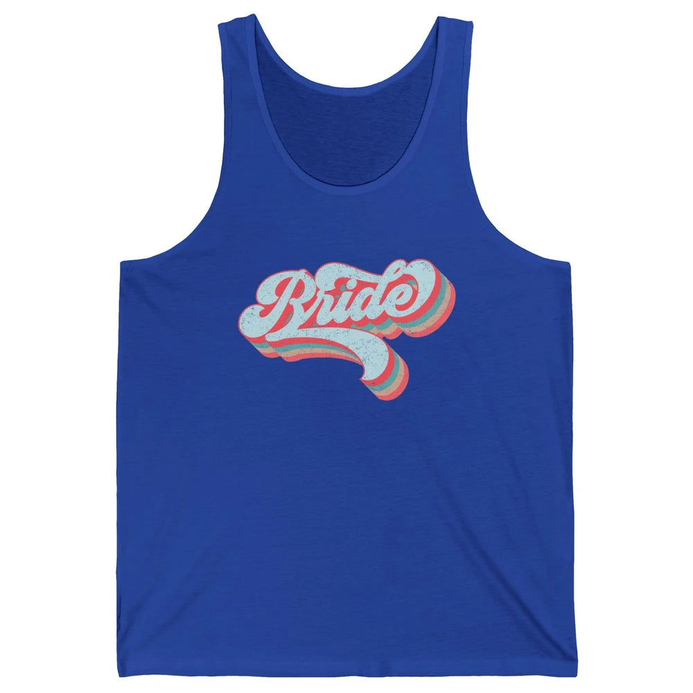 Retro 70s Future Bride Engaged Bachelorette Bridal Party Unisex Jersey Tank