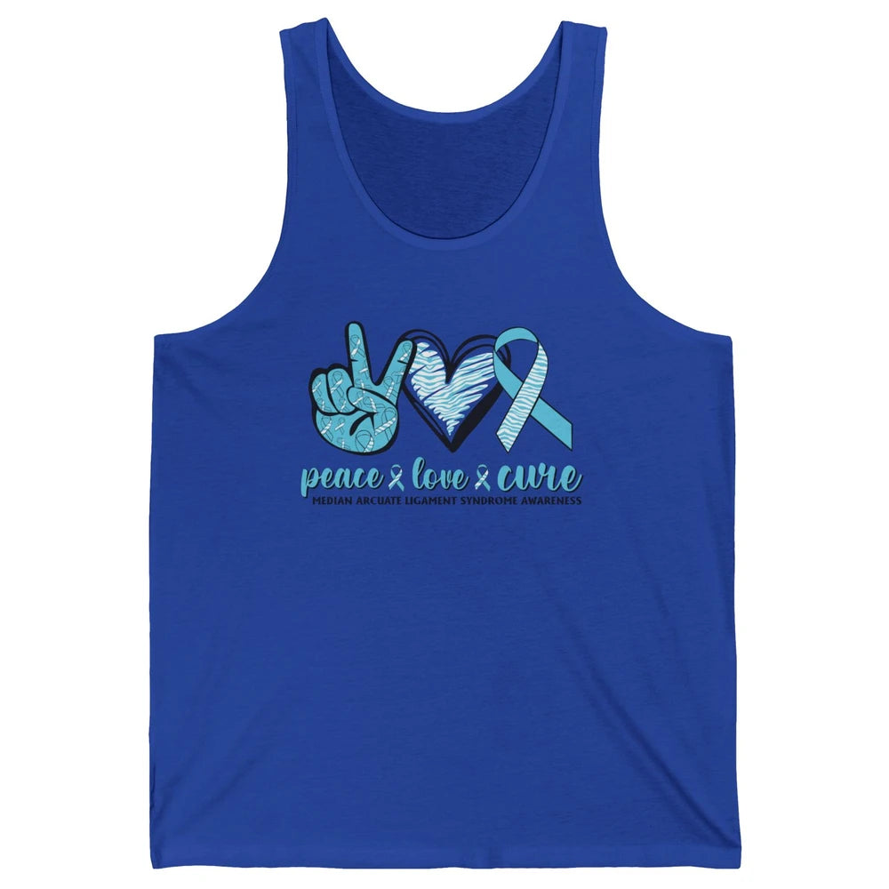 Median Arcuate Ligament Syndrome MALS Ribbon Peace Love Cure Unisex Jersey Tank