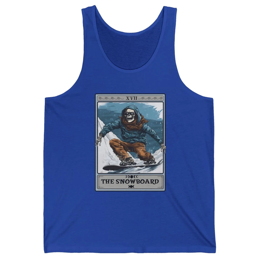 Skeleton The Snowboard Tarot Card Halloween Snowboarder Life Unisex Jersey Tank