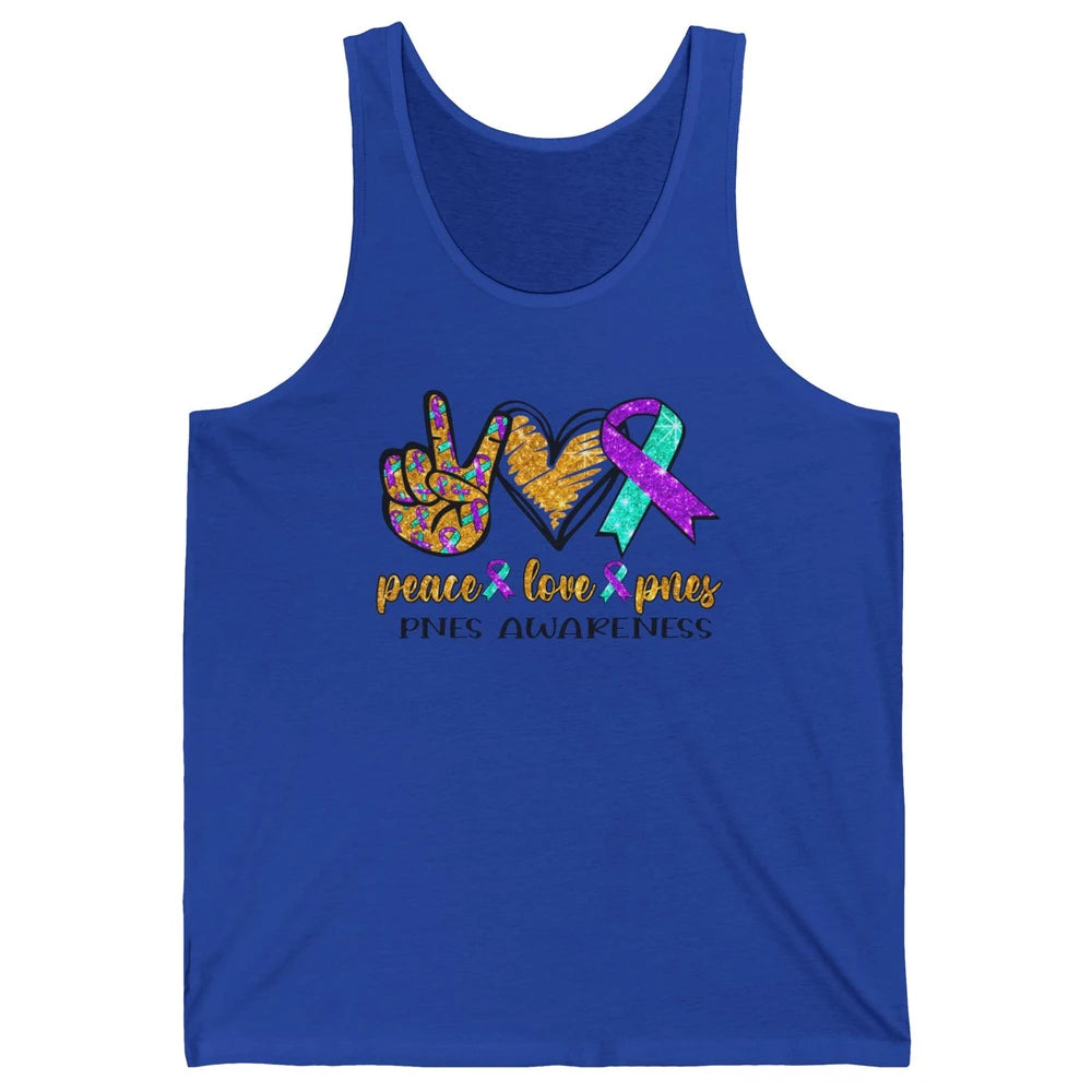 Psychogenic Non-epileptic Seizures Peace Love PNES Ribbon Unisex Jersey Tank