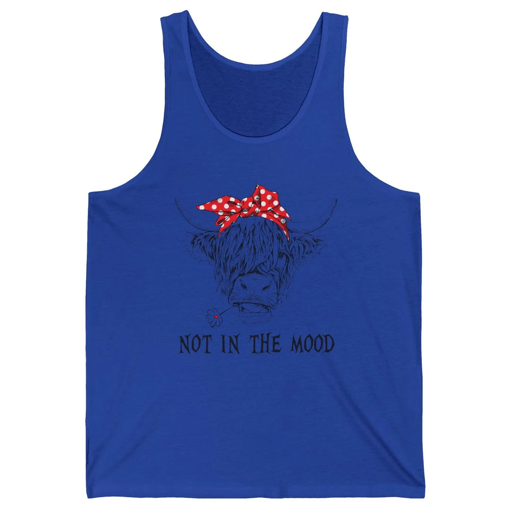 Funny Highland Cow Bandana Not In The Mood Western Cattle Unisex Jersey Tank
