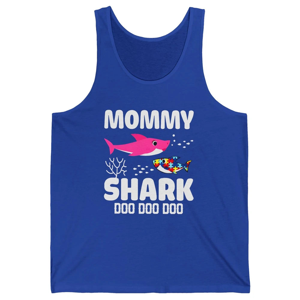 Mommy Shark Autism Shark Puzzle Autism Mom Autism Awareness Unisex Jersey Tank