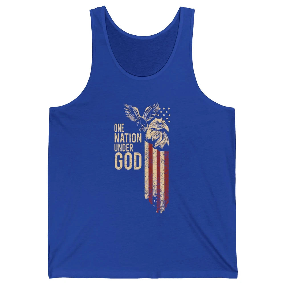 One Nation Under God Flag 4th Of July Independence Patriotic Unisex Jersey Tank