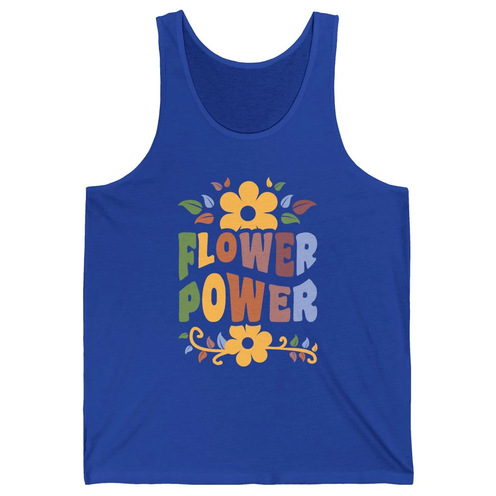 Retro 60s Groovy Flower Power 1960s Hippie Floral Positive Unisex Jersey Tank