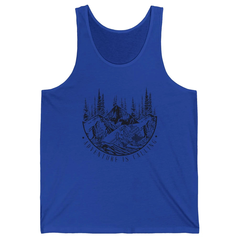 Adventure Is Calling Mountain Outdoor Wilderness Hiking Unisex Jersey Tank