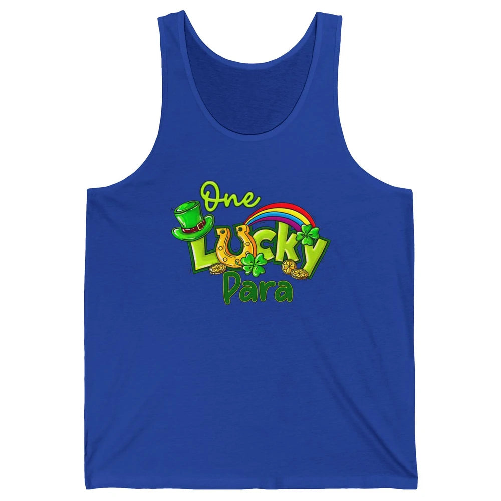 One Lucky Para St Patricks Day Shamrock Paraprofessional Unisex Jersey Tank