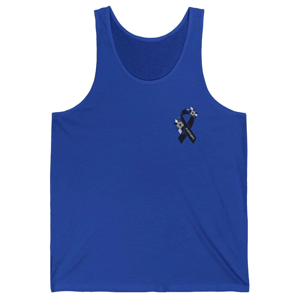 Narcolepsy Awareness Floral Black Ribbon Narcolepsy Support Unisex Jersey Tank