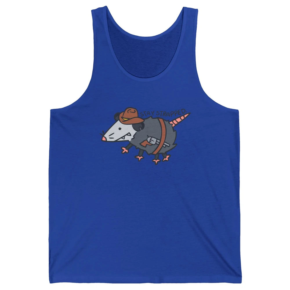 Retro Cowboy Opossum Stay Trapped Western Country Opossum Unisex Jersey Tank
