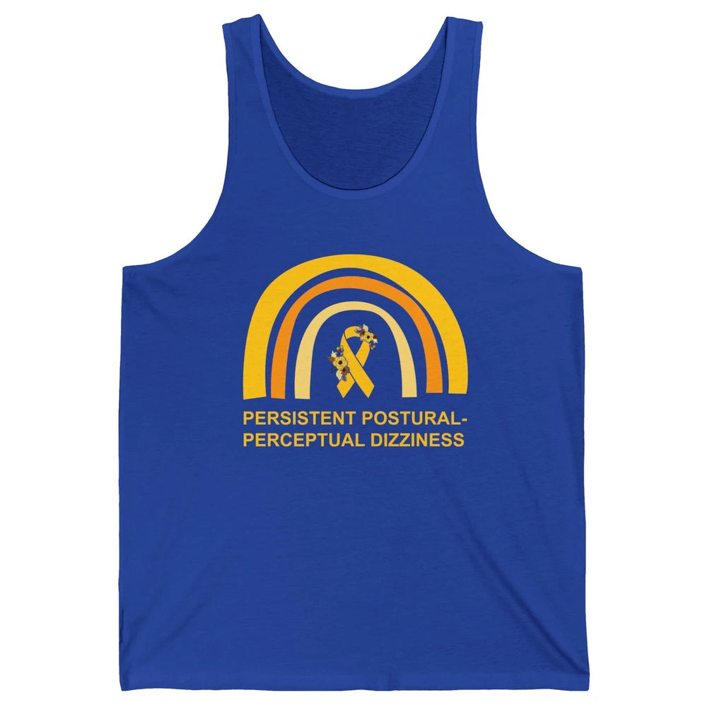 Persistent Postural-perceptual Dizziness PPPD Yellow Rainbow Unisex Jersey Tank